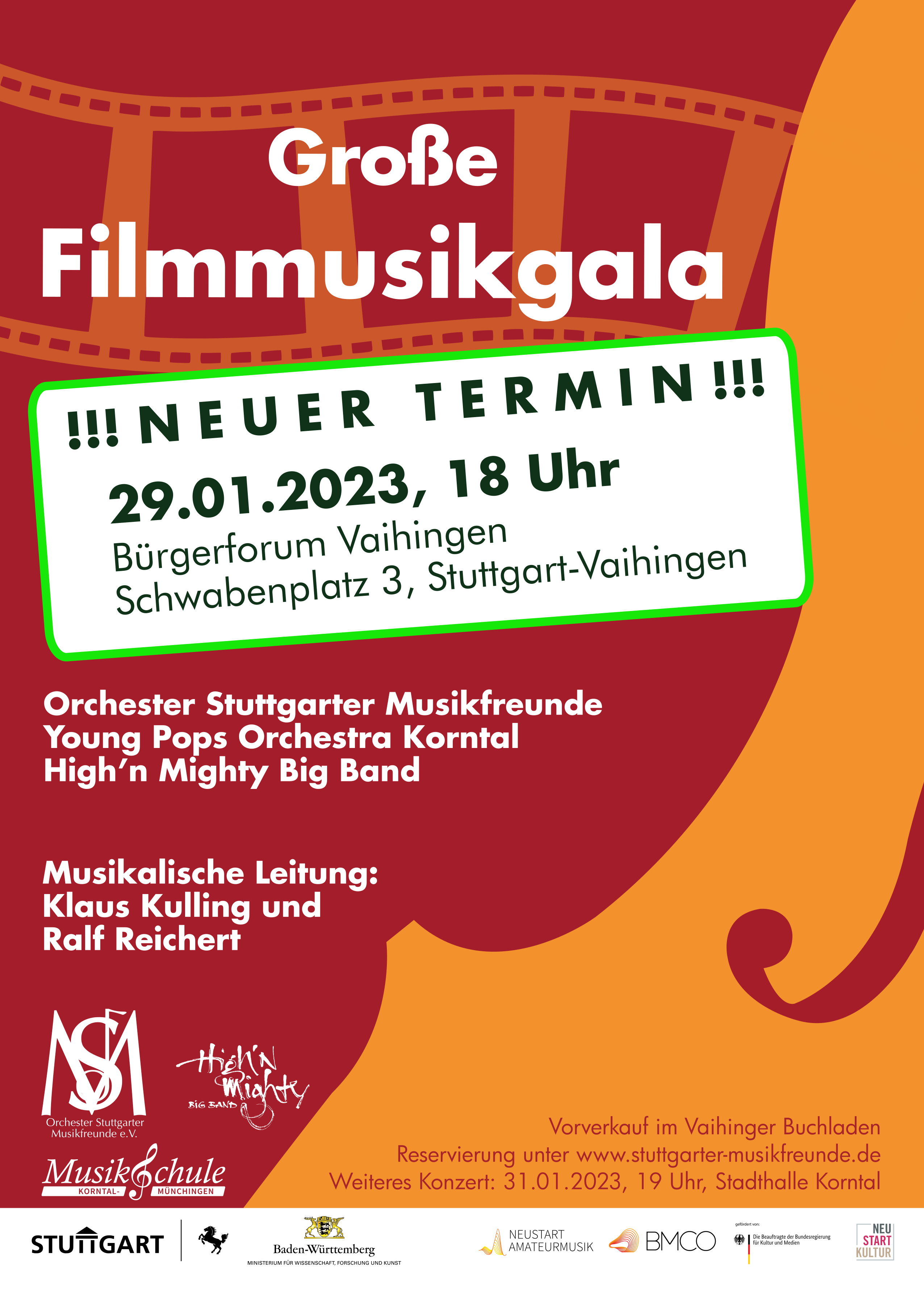 Plakat zur Filmmusikgala am 29.01.2023