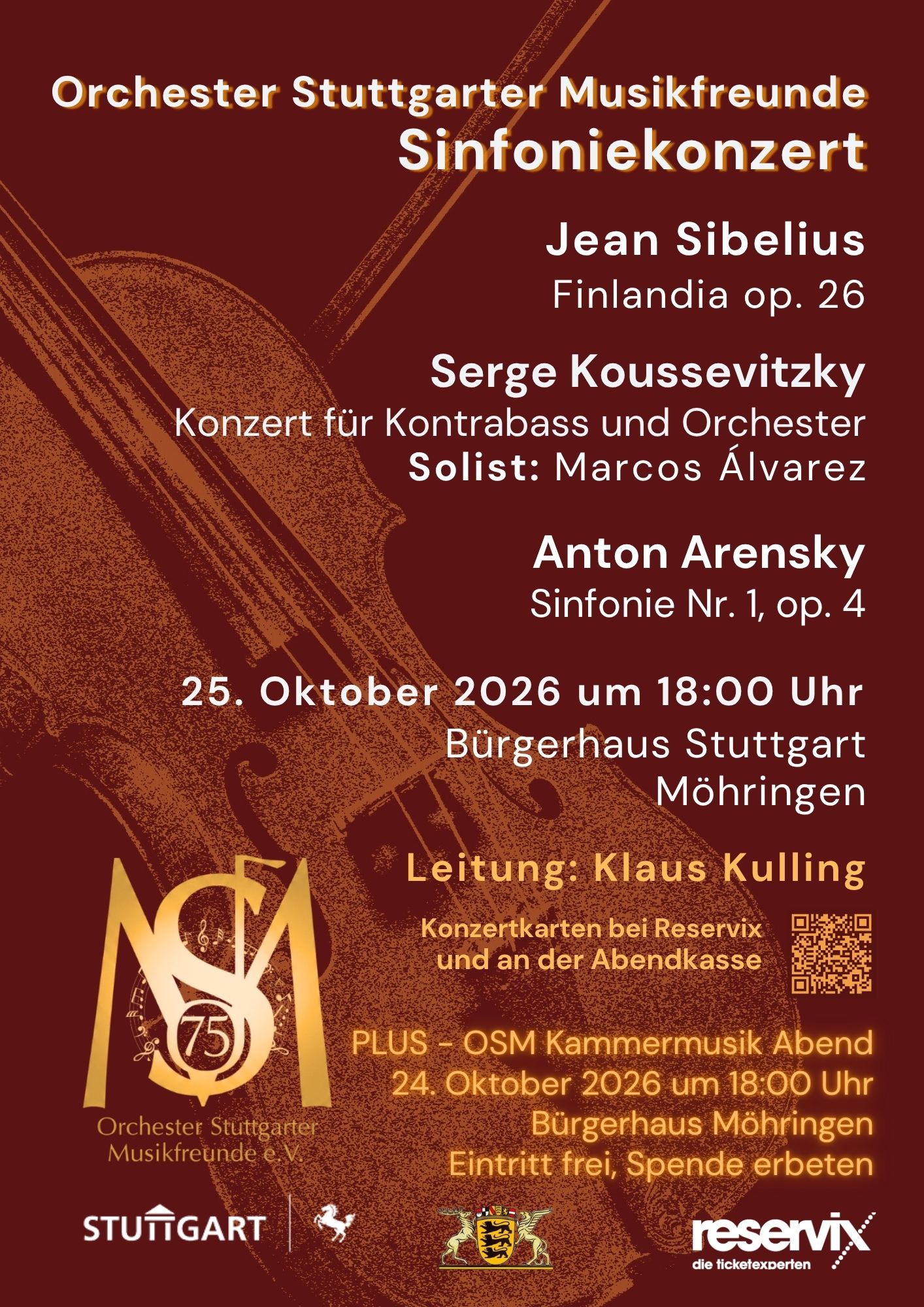 Flyer zum Konzert am 25.10.2026